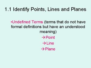 1 1 Identify Points Lines and Planes Undefined