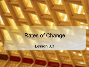 Rate of change formula