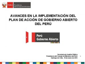 AVANCES EN LA IMPLEMENTACIN DEL PLAN DE ACCIN