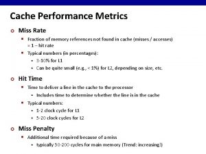 Cache performance metrics