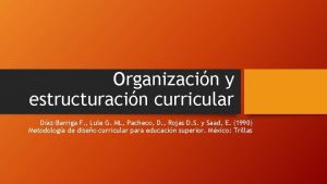 Organizacin y estructuracin curricular DazBarriga F Lule G