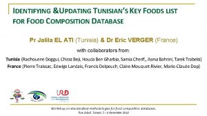 IDENTIFYING UPDATING TUNISIANS KEY FOODS LIST FOR FOOD