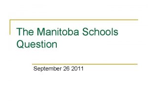 Manitoba schools question
