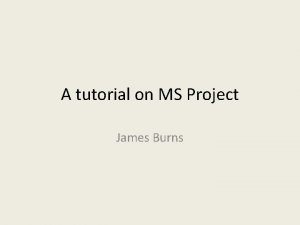 Ms project tutorial Ms project tutorial