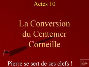 Prédication sur corneille