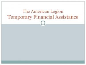 American legion temporary financial assistance
