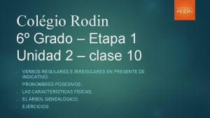 Colgio Rodin 6 Grado Etapa 1 Unidad 2