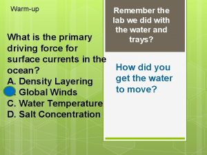 What is the primary driving force of surface ocean currents