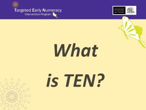 Targeted early numeracy (ten) intervention program