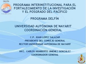 PROGRAMA INTERINSTITUCIONAL PARA EL FORTALECIMIENTO DE LA INVESTIGACIN