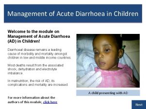 Prevention of diarrhoea