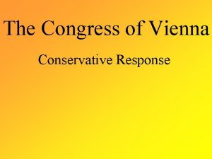 Congress of vienna conservatism