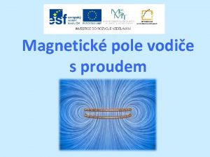 Magnetick pole vodie s proudem Struktura prezentace vod