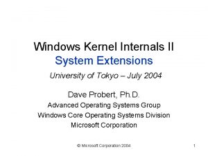 Windows vista kernel extension