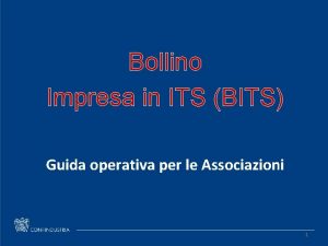 Bollino Impresa in ITS BITS Guida operativa per