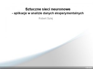 Sztuczne sieci neuronowe aplikacje w analizie danych eksperymentalnych