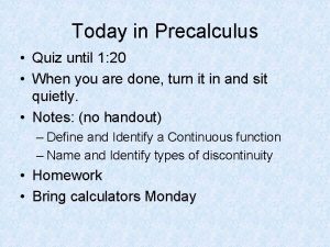 Precalculus quiz