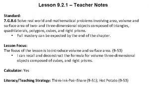 Lesson 9 2 1 Teacher Notes Standard 7