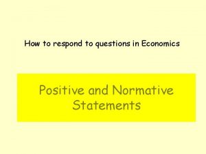 Positive vs normative statement