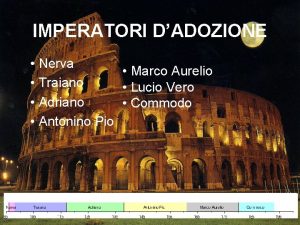 IMPERATORI DADOZIONE Nerva Marco Aurelio Traiano Lucio Vero