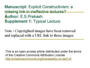 Manuscript Explicit Constructivism a missing link in ineffective