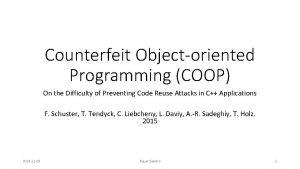 Counterfeit object oriented programming