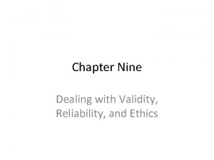 Reliability ethics