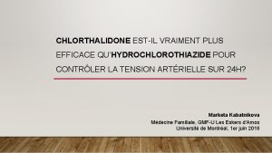 Chlorthalidone vs hydrochlorothiazide