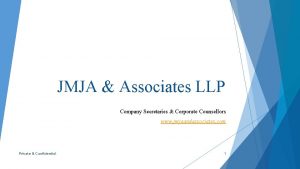 JMJA Associates LLP Company Secretaries Corporate Counsellors www