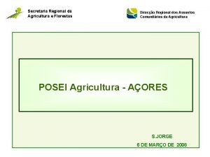 Secretaria regional da agricultura