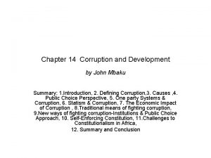 Summary of corruption