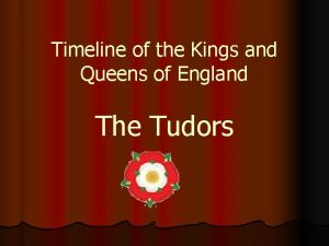 Tudor kings and queens timeline