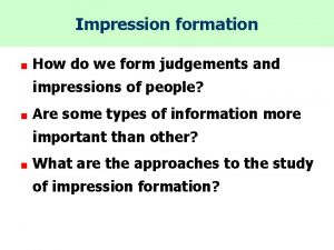 Configural model of impression formation