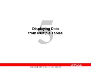 5 Displaying Data from Multiple Tables Copyright 2004