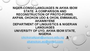Languages in akwa ibom state