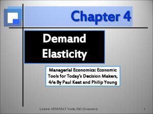 Chapter 4 Demand Elasticity Managerial Economics Economic Tools