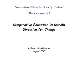 Need of comparative education