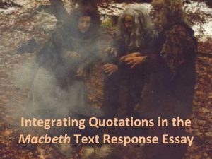 Macbeth text response essay