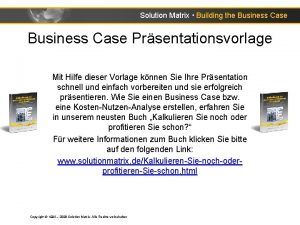 Business case matrix