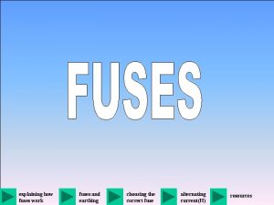 Fuse rating Fuse rating