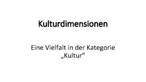 Kulturdimension