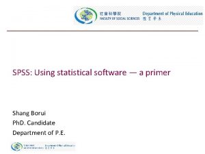 Primer statistical software