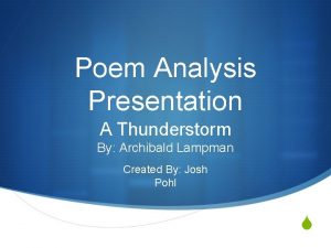 A thunderstorm poem explanation line by line