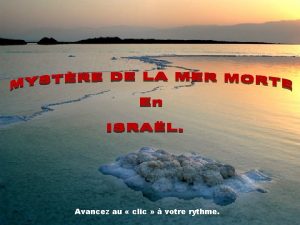 Avancez au clic votre rythme La mer Morte