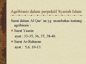 Agribisnis syariah