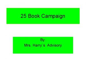 25 book campaign