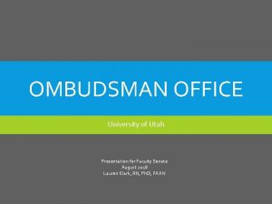 University of utah ombudsman