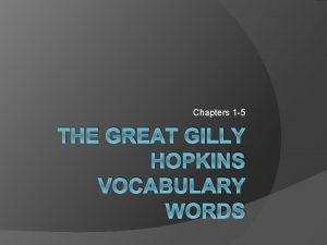 The great gilly hopkins summary by chapter