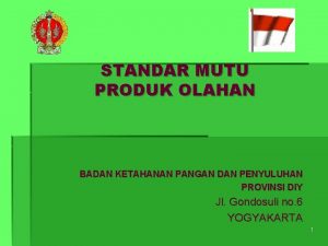 Contoh standar mutu produk