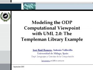 Modeling the ODP Computational Viewpoint with UML 2